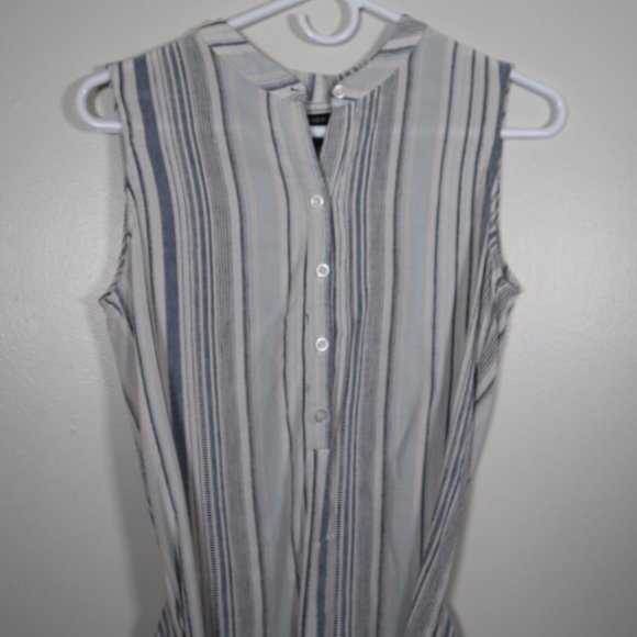 ANTRHO DREW Morgan Tie Front Striped Linen Dress S - Picture 6 of 6
